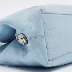 Pre Owned Coach Light Blue Leather Edie Shoulder Bag
