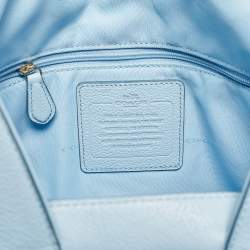 Pre Owned Coach Light Blue Leather Edie Shoulder Bag