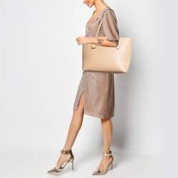 Pre Owned Coach Beige Leather Avenue Tote