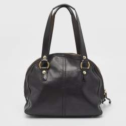 Coach Black Leather Dome Satchel