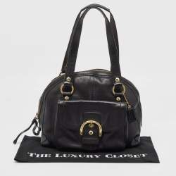 Coach Black Leather Dome Satchel