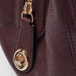 Coach Burgundy Leather Turnlock Edie Shoulder Bag