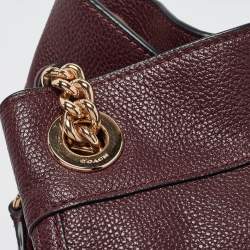 Coach Burgundy Leather Turnlock Edie Shoulder Bag