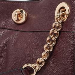 Coach Burgundy Leather Turnlock Edie Shoulder Bag