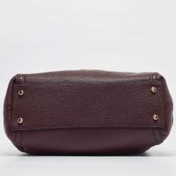 Coach Burgundy Leather Turnlock Edie Shoulder Bag