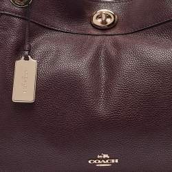 Coach Burgundy Leather Turnlock Edie Shoulder Bag