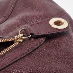 Coach Burgundy Leather Turnlock Edie Shoulder Bag