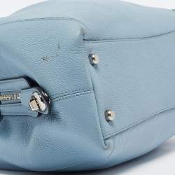 Pre Owned Coach Light Blue Leather Edie Shoulder Bag