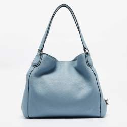Pre Owned Coach Light Blue Leather Edie Shoulder Bag