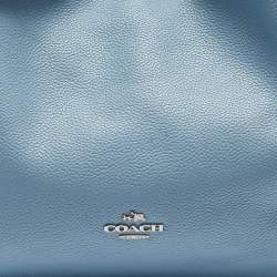 Pre Owned Coach Light Blue Leather Edie Shoulder Bag