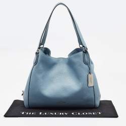 Pre Owned Coach Light Blue Leather Edie Shoulder Bag