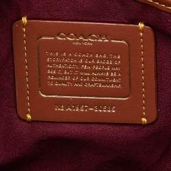 Pre Owned Coach Brown/Beige Signature Coated Canvas and Leather Parker Shoulder Bag