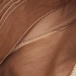 Coach Beige Signature canvas and Leather Wristlet Zip Pouch