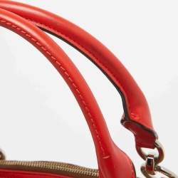 Coach Red/Beige Signature Canvas and Leather Large Christie Caryall Tote