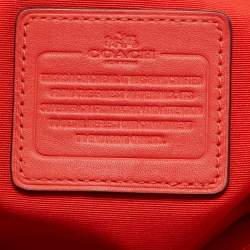 Coach Red/Beige Signature Canvas and Leather Large Christie Caryall Tote