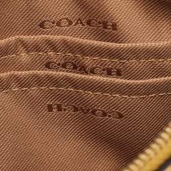 مملوكة مسبقًا Coach Yellow Leather Wristlet Zip Pouch