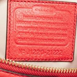 Coach Coral Red Madison Leather Juliette Satchel