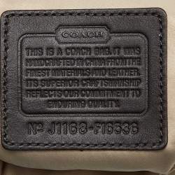 Coach Brown/Beige Signature Canvas and Patent Leather Crossbody Bag