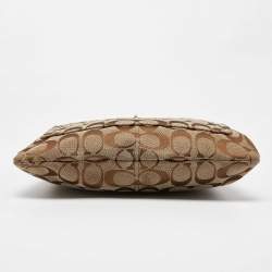 Coach Brown/Beige Signature Canvas and Patent Leather Crossbody Bag