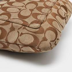 Coach Brown/Beige Signature Canvas and Patent Leather Crossbody Bag