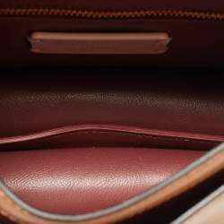 Pre Owned Coccinelle Brown Leather C Me Flap Top Handle Bag