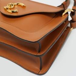 Pre Owned Coccinelle Brown Leather C Me Flap Top Handle Bag