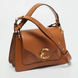 Pre Owned Coccinelle Brown Leather C Me Flap Top Handle Bag