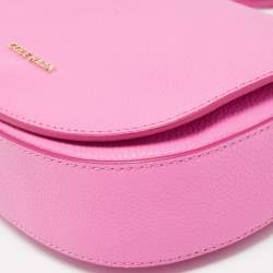 Pre Owned Cole Haan Pink Leather Flap Crossbody Bag