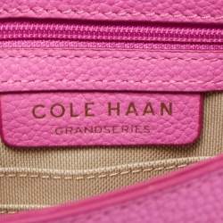 Pre Owned Cole Haan Pink Leather Flap Crossbody Bag