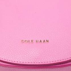 Pre Owned Cole Haan Pink Leather Flap Crossbody Bag