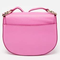 Pre Owned Cole Haan Pink Leather Flap Crossbody Bag
