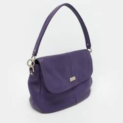 Cole Haan Purple Leather Flap Crossbody Bag