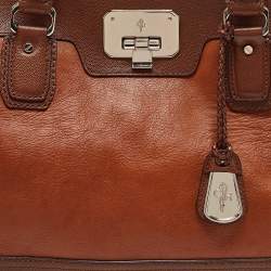 Pre Owned Cole Haan Brown Leather Vintage Valise Novelty Kendra Tote