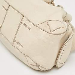 Cole Haan Off White Leather Village Drawstring Shoulder Bag