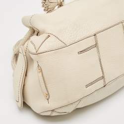 Cole Haan Off White Leather Village Drawstring Shoulder Bag