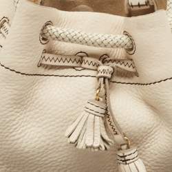 Cole Haan Off White Leather Village Drawstring Shoulder Bag