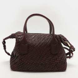 Cole Haan Brown Woven Leather Shoulder Bag