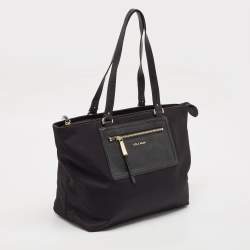 Cole Haan Black Nylon Zip Shopper Tote