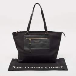 Cole Haan Black Nylon Zip Shopper Tote