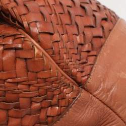 Pre Owned Cole Haan Brown Woven Leather Tote