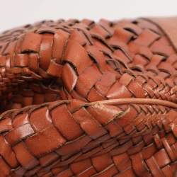 Pre Owned Cole Haan Brown Woven Leather Tote