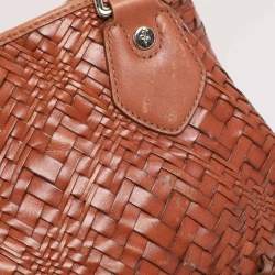 Pre Owned Cole Haan Brown Woven Leather Tote
