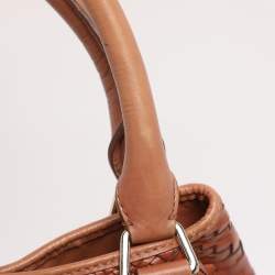 Pre Owned Cole Haan Brown Woven Leather Tote