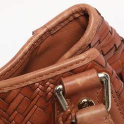 Pre Owned Cole Haan Brown Woven Leather Tote