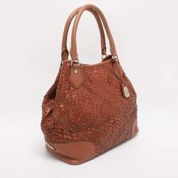 Pre Owned Cole Haan Brown Woven Leather Tote