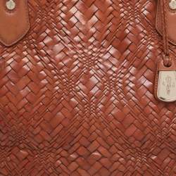 Pre Owned Cole Haan Brown Woven Leather Tote