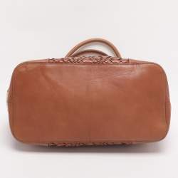 Pre Owned Cole Haan Brown Woven Leather Tote