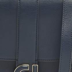 مملوكة مسبقًا Cole Haan Essential Mini Navy Blue Leather Saddle Bag