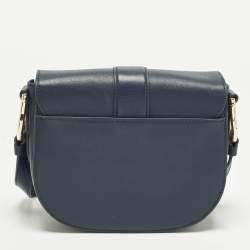 مملوكة مسبقًا Cole Haan Essential Mini Navy Blue Leather Saddle Bag