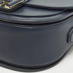 مملوكة مسبقًا Cole Haan Essential Mini Navy Blue Leather Saddle Bag